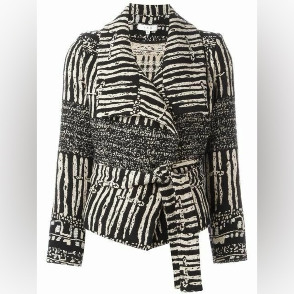 IRO Aska Embroidered Knit Moto Style Jacket with wrap